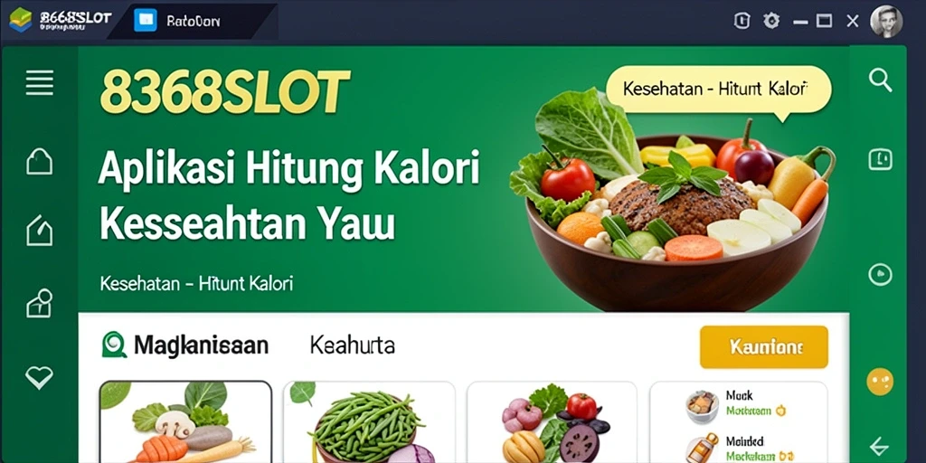 Tampilan antarmuka 8368SLOT yang intuitif untuk hitung kalori.