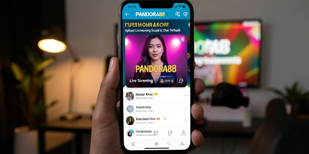 Tampilan antarmuka PANDORA88 saat siaran langsung dengan fitur interaksi pengguna.