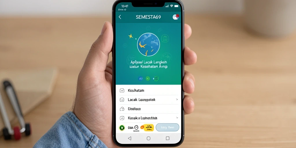 Tampilan antarmuka SEMESTA69 dengan fitur Lacak Langkah yang intuitif.