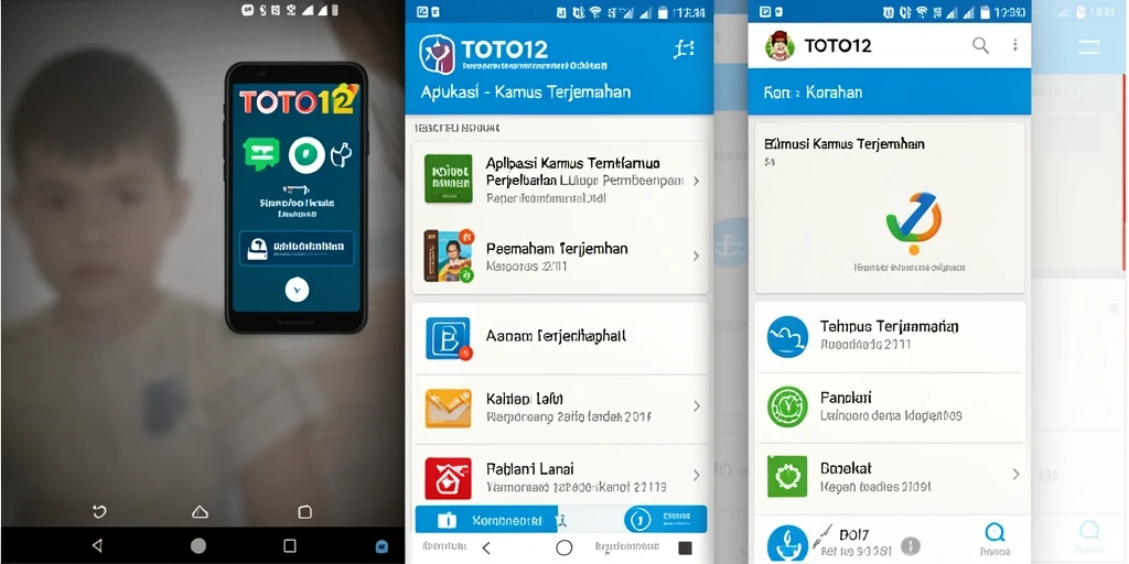 Tampilan antarmuka TOTO12 yang bersih untuk Kamus Terjemahan.