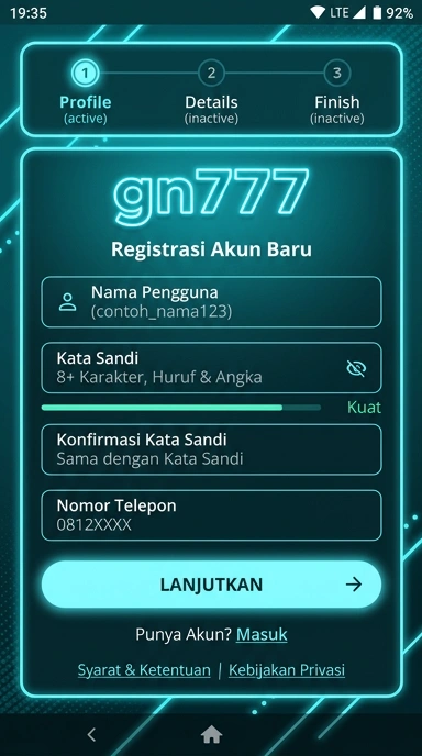 Panduan Registrasi Akun Baru gn777 untuk Pengguna Android